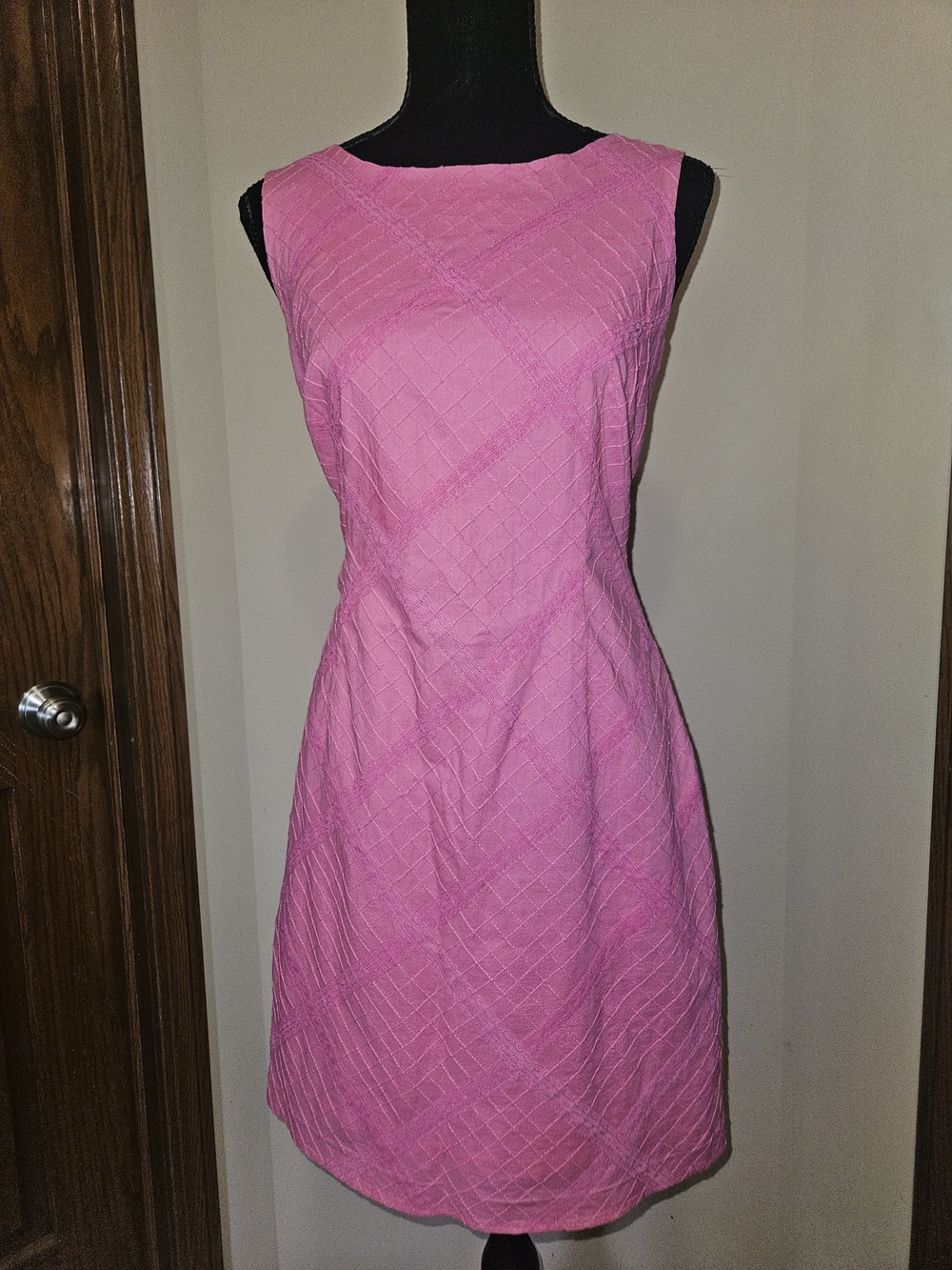 Sleeveless Pink Textured Dress